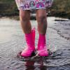 imageHISEA Kids Rain Boots for Toddler Boys Girls Waterproof Rubber Boots with EasyOn Handles Seamless PVC Rainboots Lightweight Mud Shoes for Water Beach Outdoor Playing ToddlerLittle KidBig KidPink