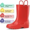 imageHISEA Kids Rain Boots for Toddler Boys Girls Waterproof Rubber Boots with EasyOn Handles Seamless PVC Rainboots Lightweight Mud Shoes for Water Beach Outdoor Playing ToddlerLittle KidBig KidRed