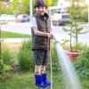 imageHISEA Kids Rain Boots for Toddler Boys Girls Waterproof Rubber Boots with EasyOn Handles Seamless PVC Rainboots Lightweight Mud Shoes for Water Beach Outdoor Playing ToddlerLittle KidBig KidBlue With Light Green Trimming