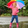 imageHISEA Kids Rain Boots for Toddler Boys Girls Waterproof Rubber Boots with EasyOn Handles Seamless PVC Rainboots Lightweight Mud Shoes for Water Beach Outdoor Playing ToddlerLittle KidBig KidPink With Purple Trimming