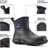 imageHISEA Mens Rubber Boots Ankle Rain Boots Waterproof Outdoor Mud Bootie for Lawn and GardenNavy