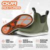 imageHISEA Womens Ankle Rain Boots Rubber Fishing Deck Boots Garden Boots for Women WaterproofOlive Green