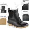 imageHISEA Womens Duck Boots Waterproof Ankle Saltwater Boot for Outdoor Winter Snow BootsBlack