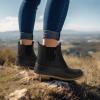 imageHISEA Womens Duck Boots Waterproof Ankle Saltwater Boot for Outdoor Winter Snow BootsBlack
