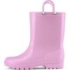 imageHISEA Kids Rain Boots for Toddler Boys Girls Waterproof Rubber Boots with EasyOn Handles Seamless PVC Rainboots Lightweight Mud Shoes for Water Beach Outdoor Playing ToddlerLittle KidBig KidPurple