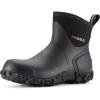 imageHISEA Mens Rubber Boots Ankle Rain Boots Waterproof Outdoor Mud Bootie for Lawn and GardenBlack