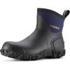 imageHISEA Mens Rubber Boots Ankle Rain Boots Waterproof Outdoor Mud Bootie for Lawn and GardenNavy