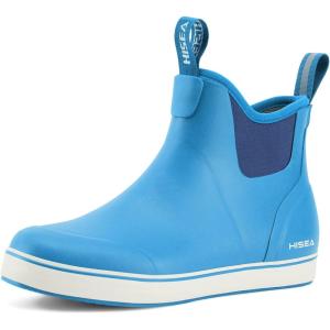 imageHISEA Womens Ankle Rain Boots Rubber Fishing Deck Boots Garden Boots for Women WaterproofBlue