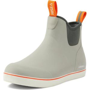 imageHISEA Womens Ankle Rain Boots Rubber Fishing Deck Boots Garden Boots for Women WaterproofGrey