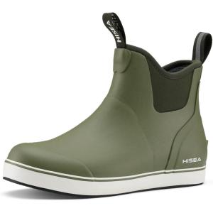 imageHISEA Womens Ankle Rain Boots Rubber Fishing Deck Boots Garden Boots for Women WaterproofOlive Green