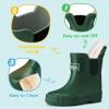 imageHISEA Kids Ankle Rain Boots Waterproof Deck Rubber Shoes for Boys Girls ToddlerLittle KidBig KidGreen