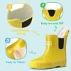 imageHISEA Kids Ankle Rain Boots Waterproof Deck Rubber Shoes for Boys Girls ToddlerLittle KidBig KidYellow