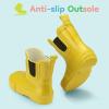 imageHISEA Kids Ankle Rain Boots Waterproof Deck Rubber Shoes for Boys Girls ToddlerLittle KidBig KidYellow