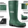 imageHISEA Mens Rain Boots Waterproof Rubber Boots with Steel Shank Seamless PVC Rainboots Outdoor Work Boots Durable Slip Resistant Fishing Gardening Knee Boot for Agriculture and Industrial WorkingGreen