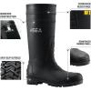 imageHISEA Mens Rain Boots with Steel Shank Waterproof Rubber Protective Footwear Seamless PVC Rainboots Outdoor Work Boots Durable Garden Fishing Tall Kneed Boot for Agriculture and Industrial WorkingBlack