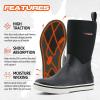 imageHISEA Mens Rubber Rain Boots Waterproof Garden Fishing Outdoor Deck BootsBlack