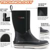 imageHISEA Mens Rubber Rain Boots Waterproof Garden Fishing Outdoor Deck BootsBlack