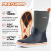 imageHISEA Mens Rubber Rain Boots Waterproof Garden Fishing Outdoor Deck BootsBlue