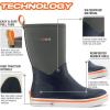 imageHISEA Mens Rubber Rain Boots Waterproof Garden Fishing Outdoor Deck BootsBlue