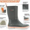 imageHISEA Mens Rubber Rain Boots Waterproof Garden Fishing Outdoor Deck BootsGrey