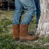 imageHISEA NINGO Mens SteelSoft Toe Work Boots 100 Waterproof Wellington Boots with Fullgrain Leather Oil and Slip Resistant Hazard Protection Pull on Work Boots for Men for Construction FarmingWaterproof Steel Toe Light Brown