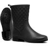 imageHISEA Rain Boots for Women Lightweight Fashion Rubber Boots Mid Height Waterproof Garden Shoes Womens Rain FootwearBlack
