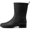 imageHISEA Rain Boots for Women Lightweight Fashion Rubber Boots Mid Height Waterproof Garden Shoes Womens Rain FootwearBlack