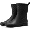 imageHISEA Rain Boots for Women Lightweight Fashion Rubber Boots Mid Height Waterproof Garden Shoes Womens Rain FootwearBlack