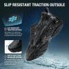 imageHISEA Slip Resistant Shoes for Men Lightweight Breathable Non Slip Work Shoes Water and Oil Resistant Casual Lace Up Work Sneakers for Chef Kitchen RestaurantBlack
