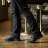imageHISEA Slip Resistant Shoes for Men Lightweight Breathable Non Slip Work Shoes Water and Oil Resistant Casual Lace Up Work Sneakers for Chef Kitchen RestaurantBlack