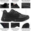 imageHISEA Slip Resistant Shoes for Men Lightweight Breathable Non Slip Work Shoes Water and Oil Resistant Casual Lace Up Work Sneakers for Chef Kitchen RestaurantBlack