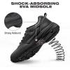 imageHISEA Slip Resistant Shoes for Men Lightweight Breathable Non Slip Work Shoes Water and Oil Resistant Casual Lace Up Work Sneakers for Chef Kitchen RestaurantBlack
