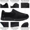 imageHISEA Slip Resistant Shoes for Men Water ampamp Oil Resistant Breathable Comfortable Slip on Chef Men Work Shoes Lightweight Walking Standing Shoes for Kitchen Restaurant Healthcare Workers Black