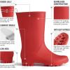 imageHISEA Women Rubber Boots Wide Calf Rain Boots Matte Surface Waterproof PVC Rubber Rain Boot Mid Height Rain Shoes for Outdoor Gardening Work WalkingRed