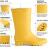imageHISEA Women Rubber Boots Wide Calf Rain Boots Matte Surface Waterproof PVC Rubber Rain Boot Mid Height Rain Shoes for Outdoor Gardening Work WalkingYellow