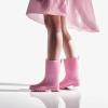 imageHISEA Womens Mid Calf Rain Boots Waterproof Garden Shoes AntiSlipping Rainboots for Ladies with Comfort Insole Short Wellies Rubber Rain Shoes Outdoor Work BootsPink