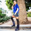 imageHISEA Womens Mid Calf Rain Boots Waterproof Garden Shoes AntiSlipping Rainboots for Ladies with Comfort Insole Short Wellies Rubber Rain Shoes Outdoor Work BootsStarry Blue