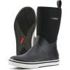 imageHISEA Mens Rubber Rain Boots Waterproof Garden Fishing Outdoor Deck BootsBlack