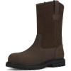 imageHISEA NINGO Mens SteelSoft Toe Work Boots 100 Waterproof Wellington Boots with Fullgrain Leather Oil and Slip Resistant Hazard Protection Pull on Work Boots for Men for Construction FarmingSoft Toe Dark Brown