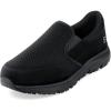imageHISEA Slip Resistant Shoes for Men Water ampamp Oil Resistant Breathable Comfortable Slip on Chef Men Work Shoes Lightweight Walking Standing Shoes for Kitchen Restaurant Healthcare Workers Black