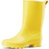 imageHISEA Womens Mid Calf Rain Boots Waterproof Garden Shoes AntiSlipping Rainboots for Ladies with Comfort Insole Short Wellies Rubber Rain Shoes Outdoor Work BootsYellow