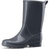 imageHISEA Womens Mid Calf Rain Boots Waterproof Garden Shoes AntiSlipping Rainboots for Ladies with Comfort Insole Short Wellies Rubber Rain Shoes Outdoor Work BootsGrey
