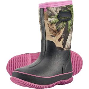 imageHISEA Kids Rubber Rain Boots Durable Waterproof Insulated Neoprene Rainboot for Boys Girls with Easyon Handles for All Seasons Outdoor Playing Little KidBig Kid