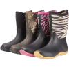 imageHISEA Kids Rain Boots Waterproof Neoprene Rubber Mud Boots Youth Rainboots Mid Calf Rain Shoes for Toddlers Kid Children Boys ampamp GirlsBlack