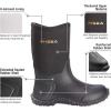 imageHISEA Kids Rain Boots Waterproof Neoprene Rubber Mud Boots Youth Rainboots Mid Calf Rain Shoes for Toddlers Kid Children Boys ampamp GirlsBlack