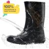 imageHISEA Kids Rain Boots for Girls Boys Seamless Waterproof Rubber Rain Shoes for Toddler Little ampamp Big KidBlack