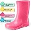 imageHISEA Kids Rain Boots for Girls Boys Seamless Waterproof Rubber Rain Shoes for Toddler Little ampamp Big KidPink