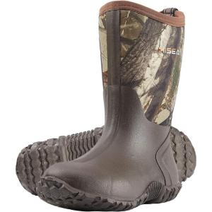 imageHISEA Kids Rain Boots Waterproof Neoprene Rubber Mud Boots Youth Rainboots Mid Calf Rain Shoes for Toddlers Kid Children Boys ampamp GirlsCamo