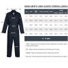 imageHISEA Mens Long Sleeve Coverall Stain ampamp Wrinkle Resistant Mens Work Coverall with Multi PocketsDark Navy