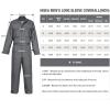 imageHISEA Mens Long Sleeve Coverall Stain ampamp Wrinkle Resistant Mens Work Coverall with Multi PocketsGray